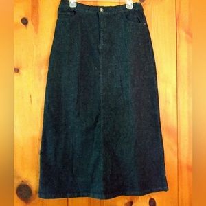 Denim&Co Denim Comfort Waist Maxi Skirt With Back Slit